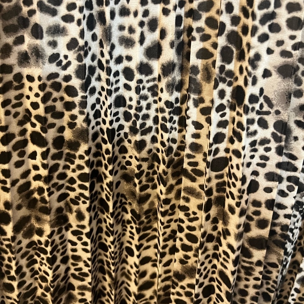 A New Day | Leopard Print Lined Pleated Maxi Women's Skirt Large - Picture 5 of 6